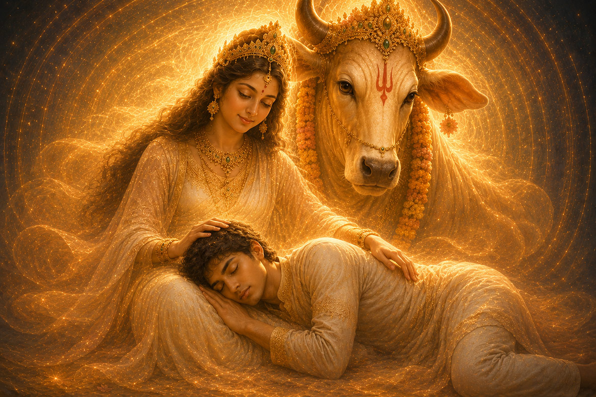 A vision of sleeping in the lap of a goddess — pure divine love